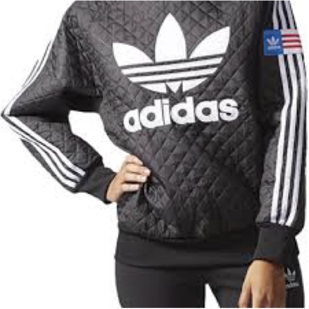 Adidas Black Lightly Quilted Women Sweater Rita Ora